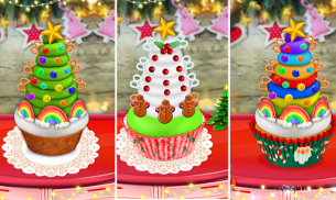 조리 레인보우 & 유니콘 크리스마스 컵 케이크! DIY screenshot 10