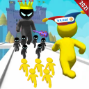 COLOR RUN STICKMAN 3D vs  GIANT RUSH!