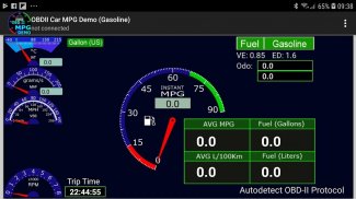 OBDII Car MPG Demo (Gasoline) screenshot 2