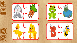 Animal Matching Puzzle for Kids-Name,Food,Home,Mom screenshot 2