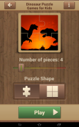 Dinosaur Puzzle Games for Kids screenshot 1