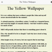 The Yellow Wallpaper, by Charlotte Perkins Gilman screenshot 2