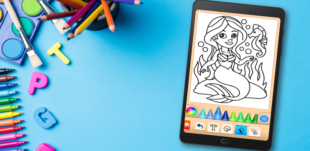 Mermaid Coloring Games - Jogos de desenho, pintura e maquiagem gratuitos  para criar belas imagens de sereias e estimular a  criatividade::Appstore for Android