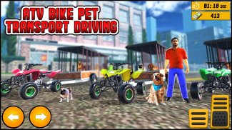 ATV Quad Bike Pet Transporter Driving - Dog Games screenshot 5