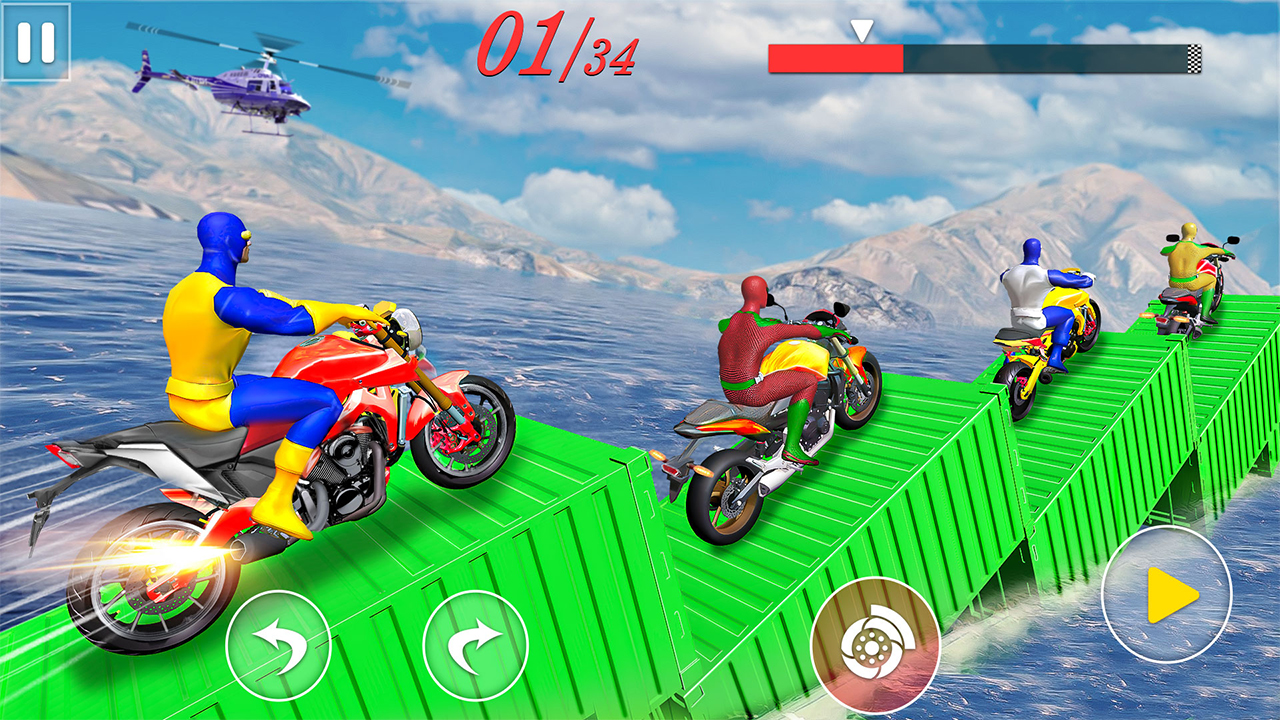 Jogo de aventura 3D de corrida de acrobacias de moto real: jogos