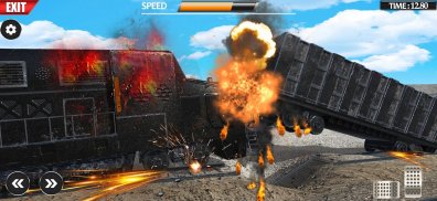 Train Vs Giant Pit Crash Games screenshot 0