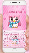 Πληκτρολόγιο Pink Cute Owl screenshot 0