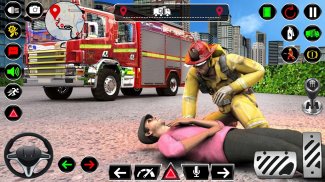 城市消防员卡车驾驶救援模拟器3D screenshot 0