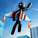 Flying Hero Stickman Criminal City