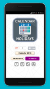 English Calendar 2018 with Holidays screenshot 0