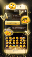 Tema de lujo del teclado de la mariposa del oro screenshot 3