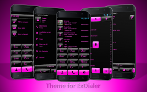 Dialer Gloss Black Pink Theme screenshot 1