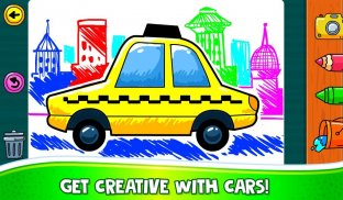 Cars Coloring Games for kids learn to draw & paint screenshot 0