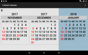 Three Month Calendar screenshot 3