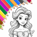 Princess Coloring Book & Games Icon