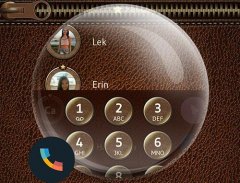 Leather Brown Phone Dial Theme screenshot 5