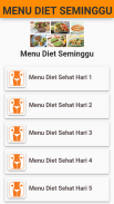 Menu Diet Seminggu screenshot 1