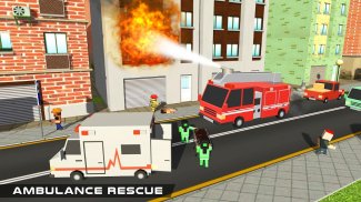 Blocky Army Ambulance Rescue screenshot 7