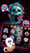 Roses Floral Skull Keyboard Theme screenshot 2