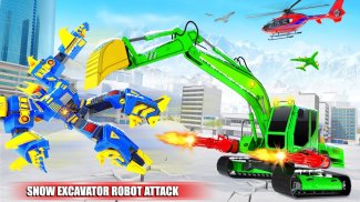Snow Excavator Robot Car Games screenshot 3