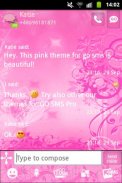 Pink Flowers Theme GO SMS Pro screenshot 2