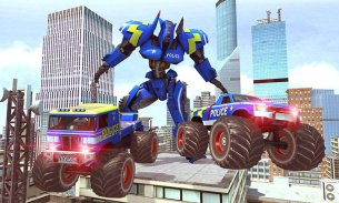 US Police Monster Truck Transform Robot War Games screenshot 9