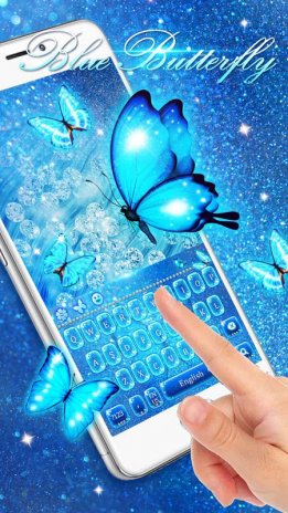 Blue Glitter Neon Butterfly Keyboard 10001003 Download Apk