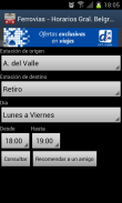 Horarios Ferrocarril Belgrano screenshot 0