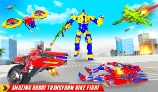 uçan moto robot kahraman vurgulu bisiklet oyunu screenshot 11