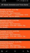 Schedule and Trivia Game for SF Giants fans screenshot 4