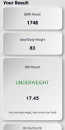 BMI, BMR & Ideal Weight Calulator screenshot 4