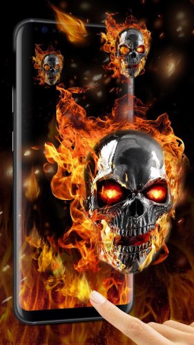 Flaming Skull Live Wallpaper for Free 2