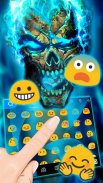 Blue Flame Skull Keyboard Them screenshot 3