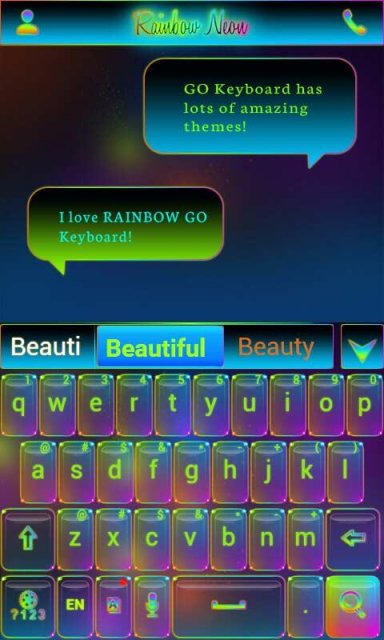 Rainbow Neon GO Keyboard Theme | Download APK for Android ...