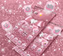 Rose Gold Shiny Diamond Pink Bow Glitter Theme screenshot 6
