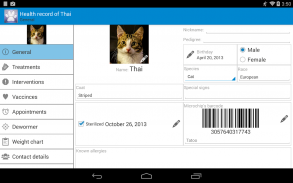 Veterinary health record screenshot 6