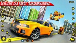 Lion Robot Car Transform Games: Robot Shooting screenshot 2