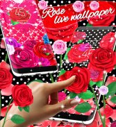 Pink red roses live wallpaper screenshot 7
