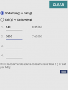 Sodium and Salt Calculator screenshot 2