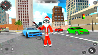 Santa Claus Stickman - Rope Hero Gangster Crime screenshot 8