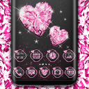 Pink Diamond Heart Theme App for Girls Icon