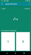 Square Root Quiz screenshot 1