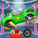 Crazy mechanic garage car wash