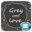 Grey love skin for Next SMS Icon