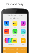 5 Minute Home Workouts: Exercises for men & women screenshot 0