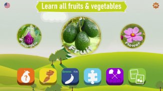 Fruits and Vegetables for Kids - Flashcards Puzzle screenshot 18