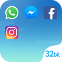 DualSpace Blue - 32Bit Support Icon