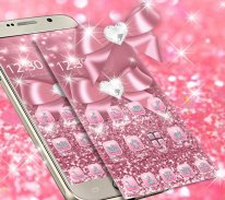 Rose Gold Shiny Diamond Pink Bow Glitter Theme screenshot 5