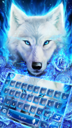 Blaues Feuer Wolf Tastatur Thema screenshot 0