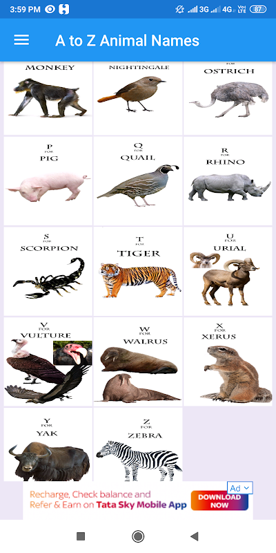 A to Z Animal Names - APK Download for Android | Aptoide